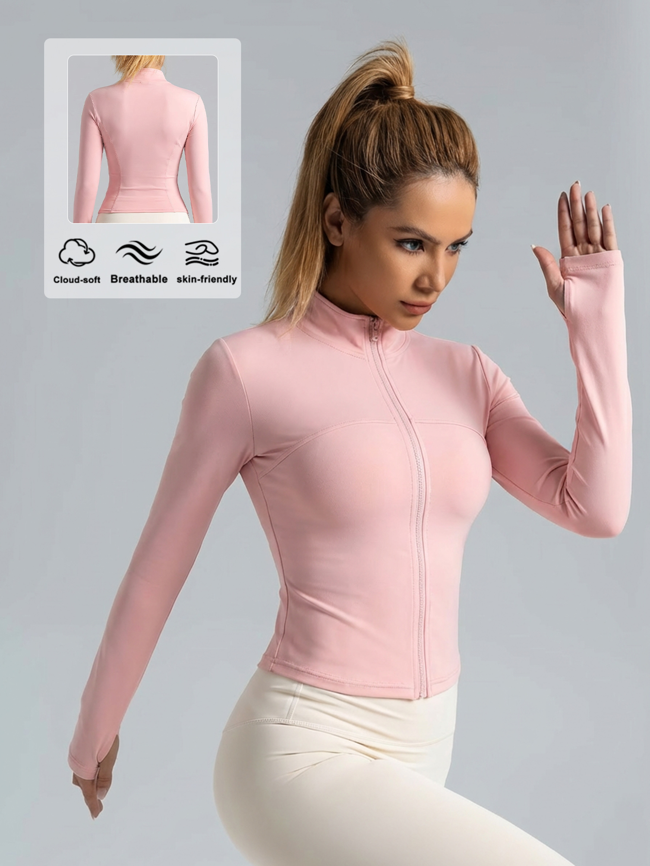 New Women Light pink Yoga Coat - Yoga For Fitness recensione e prezzo